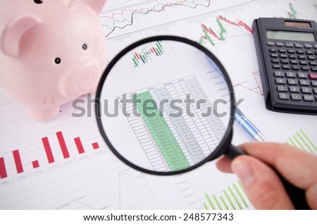 Man working with documents. Saving money business concept