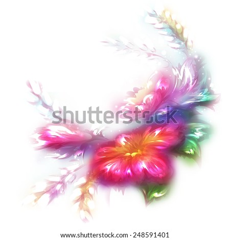 Vector illustration of beautiful flower on white background.