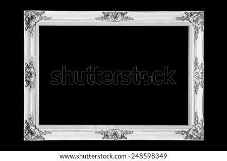 Vintage picture frame isolated on black background