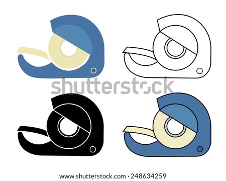 Scotch tape icons set. Vector clip art illustrations isolated on white