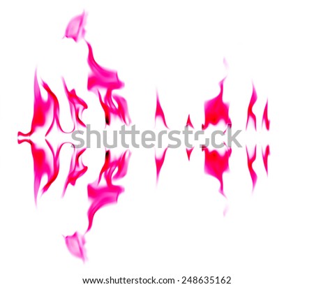 Pink fire flames abstract on white background