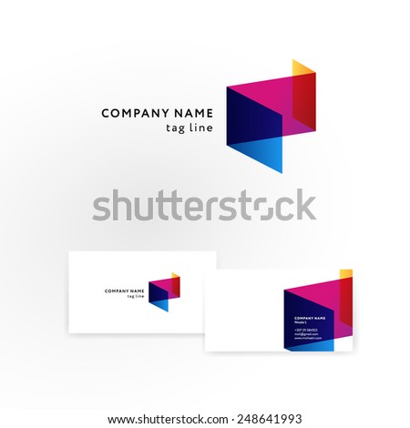 Modern icon design element with business card template.