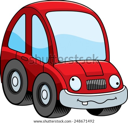 A cartoon illustration of a car looking crazy.