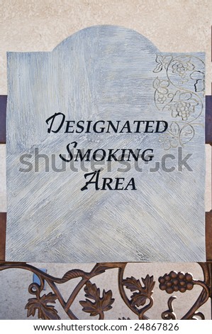 Crafty designated smoking area sign