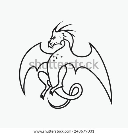 Isolated dragon - vector illustration