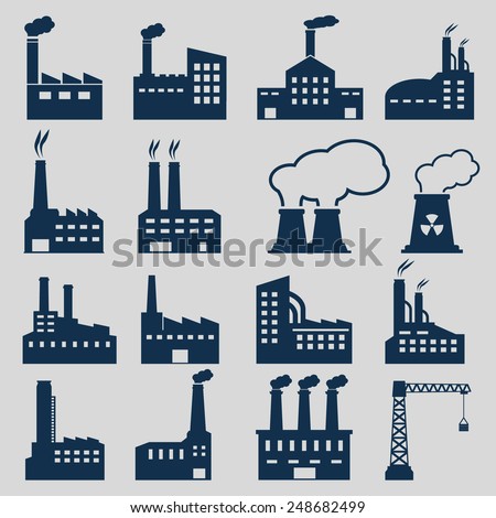 Factory Icons Royalty-Free Stock Photo #248682499