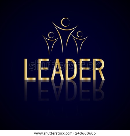 Leader - Isolated On Blue Background - Vector Illustration, Graphic Design, Editable For Your Design    
