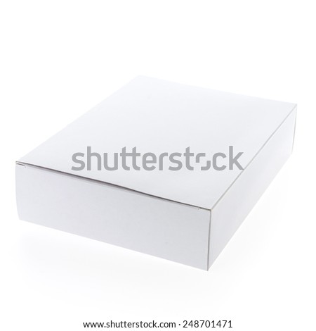 Empty blank white box isolated on white background