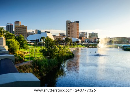  Adelaide city skyline Royalty-Free Stock Photo #248777326