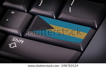 Flag on button keyboard, flag of Bahamas