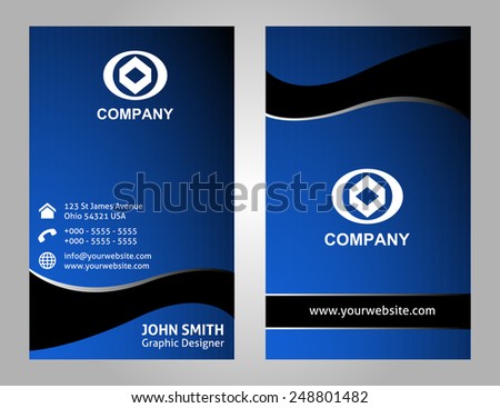 Vertical Business card set template 