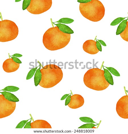 Seamless pattern with fruit on a white background. Watercolor illustration. Vector. 