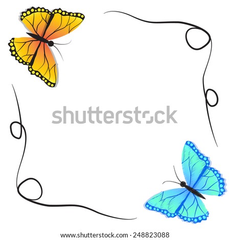 Spring butterfly and winter butterfly ,vector