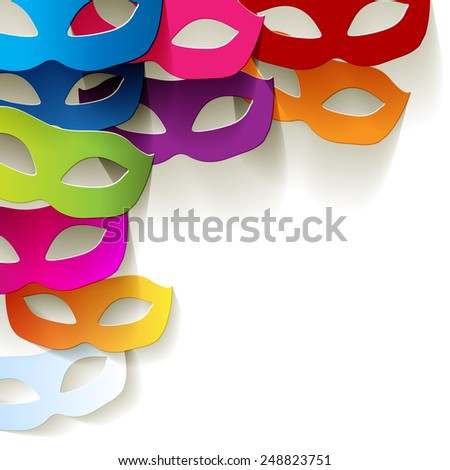 Venice carnival mask in the corner paper colorful Royalty-Free Stock Photo #248823751