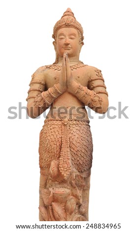 deity Thai statue with Isolate on white background 