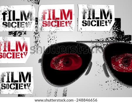 Typographic Graffiti Design for Film Society. Vector illustration.