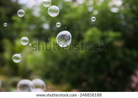 Movement bubbles floating in the air.