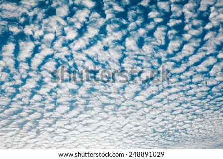 cloudscape with altocumulus clouds  at sunny day Royalty-Free Stock Photo #248891029