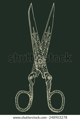 vintage scissors vector