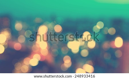 Blurred cityscape background scene at dawn from above