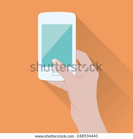 hand holding smart phone