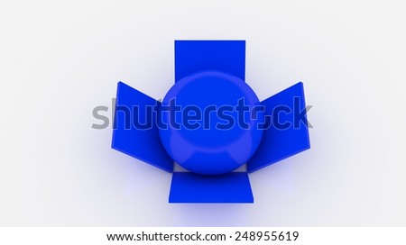 Abstract Blue 3d Sphere Geometry