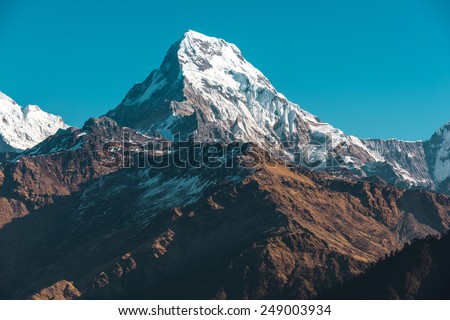 Himalaya mountains, Nepal. Royalty-Free Stock Photo #249003934