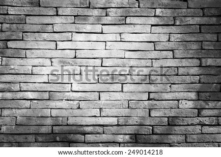 Background of old brick wall texture in black and white