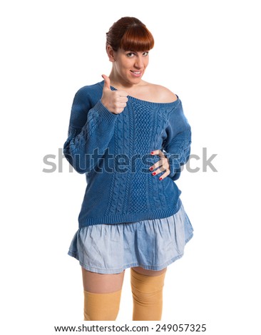 Woman with thumb up 