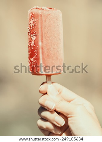 Retro Photo Of Summer Ice Cream On Stick