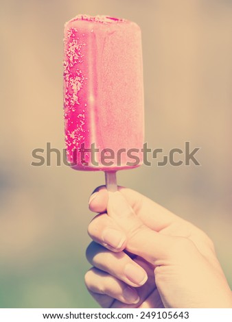 Retro Photo Of Summer Ice Cream On Stick