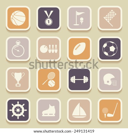 Sports universal icons for web and mobile applications. Vector Illustration