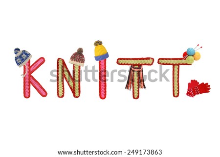 knitted letters with knitted hads,scarf, gloves