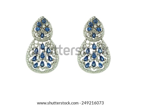 Earrings isolated on a white background.