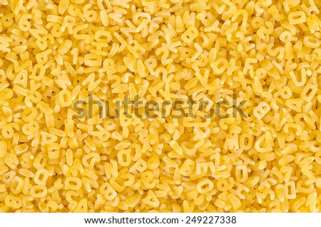 Full frame take of a heap of pasta letters Royalty-Free Stock Photo #249227338