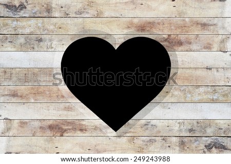wooden with carved heart shape, Valentines day background