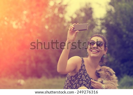 Woman taking selfie 
