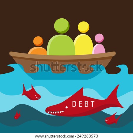An image of a metaphor representing surrounded by dangerous debt.