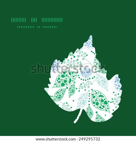 Vector abstract blue and green leaves leaf silhouette pattern frame