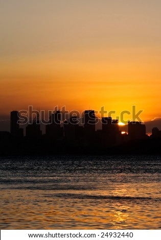 Sydney sunset skyline silhouette