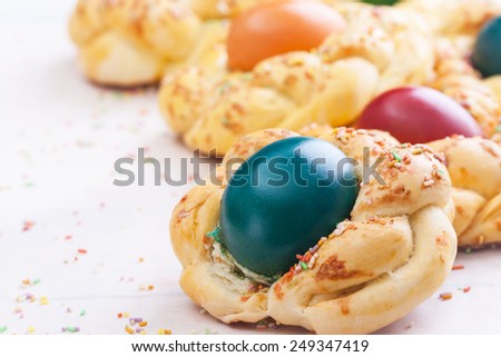 easter bread/ cake/ with eggs