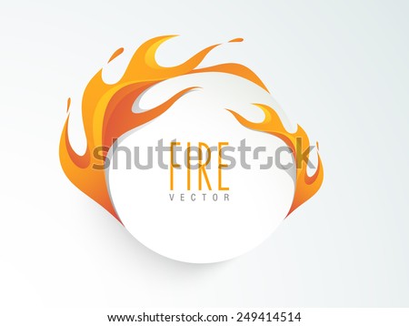  Shiny sale sticker, tag or label with fire flame on gradient background.