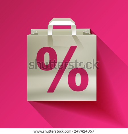 paper bag, sale, discount percent sign   Royalty-Free Stock Photo #249424357