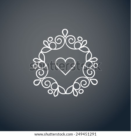 Elegant line art logo design elements, vector illustration