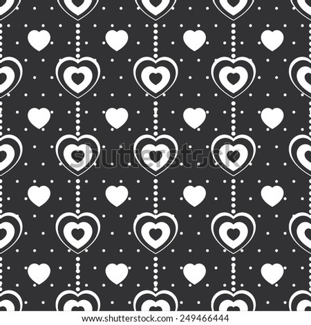 Vector illustration seamless pattern with hearts