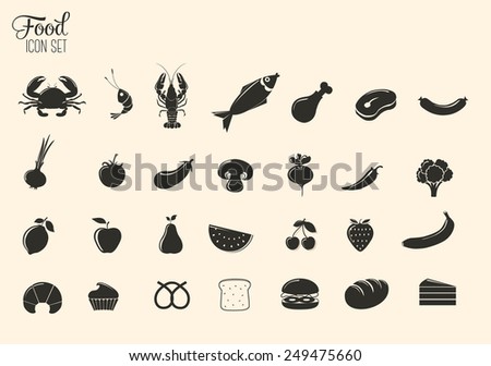 Food vector icon set