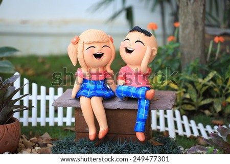 Happy dolls for garden decoration