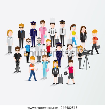 People in Different Occupation Vector Illustration
