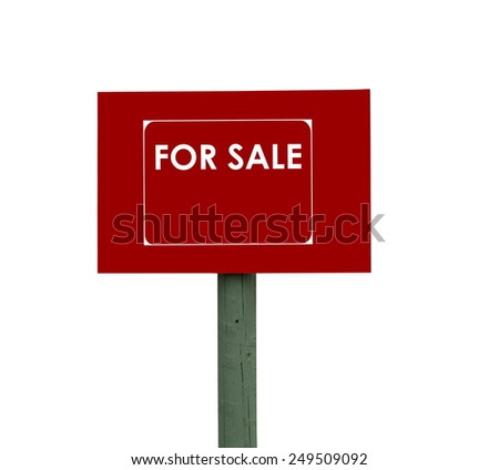 for sale sign isolated on white