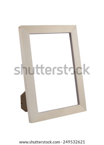 Wooden Desktop Picture (Photo) Frame isolated on white background with clipping path